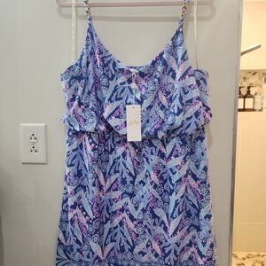 Lilly Pulitzer Blue and Pink Floral Top